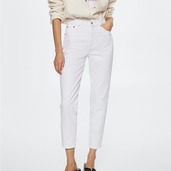 Mango Mom jeans white high rise size Eur 38 - Picture 2 of 4